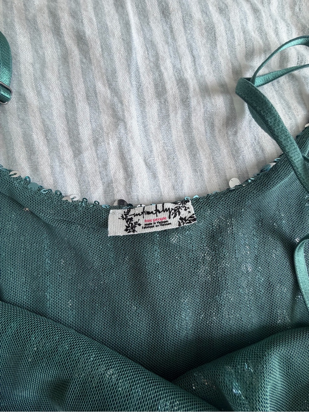 Free People Sequin Mini Teal Dress - Picture 5 of 7